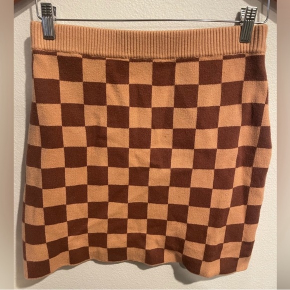 Princess Polly Luci Tan And Brown Checkered Plaid Tank Top Mini Skirt size M/L - Picture 6 of 8